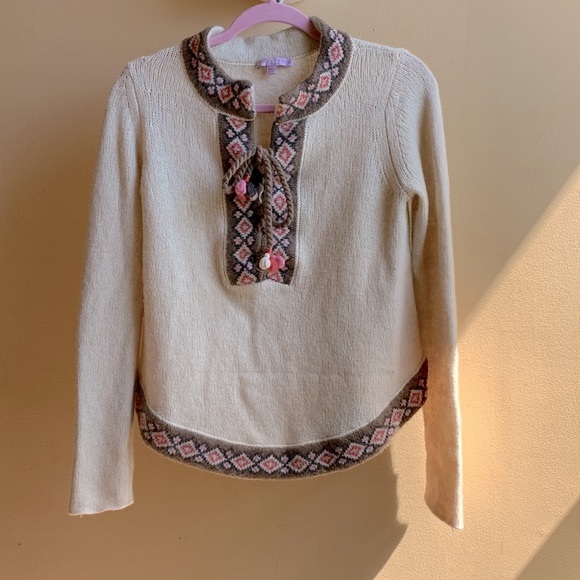 Calypso St. Barth Tami Wool Ivory Camel Hair Sweater Size Small - Picture 6 of 6